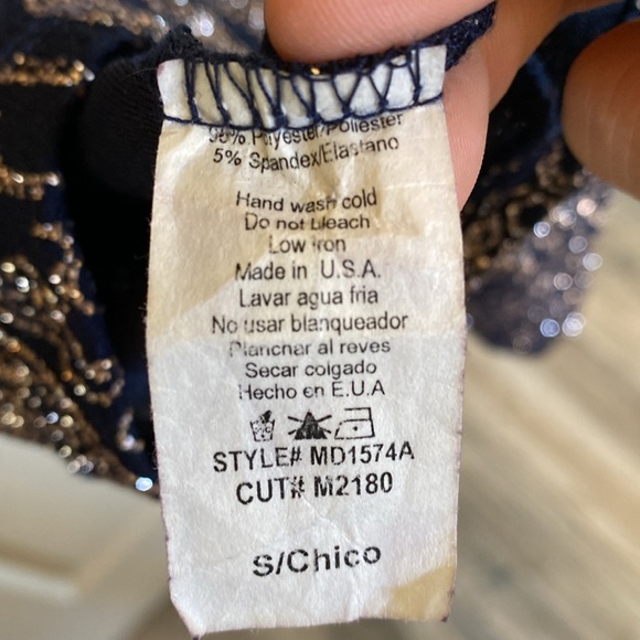 Lovely day dress S sparkly fitted cross back spaghetti straps rose gold and blue - Picture 5 of 5